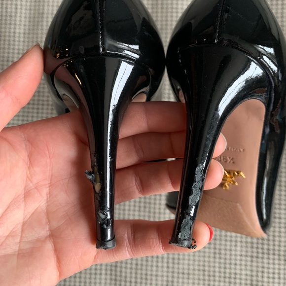 Prada leather bow tie pointed toe heels - Picture 7 of 7